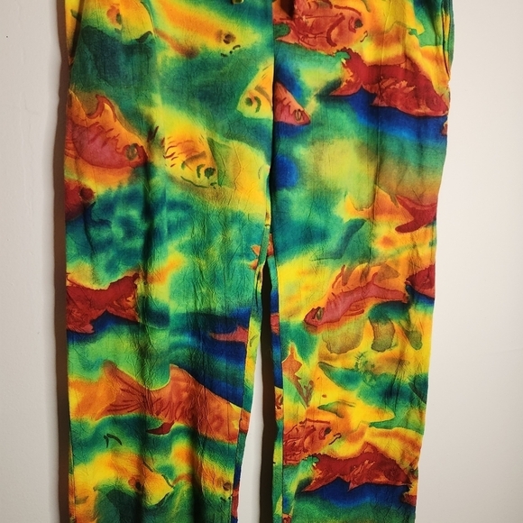 Mikey Mo Key West Linen Like Fish Tie Dye  Material Size Small - Picture 4 of 6